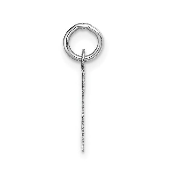 14k White Gold, Amanda Collection, Small Block Style Initial I Pendant - Picture 2 of 6